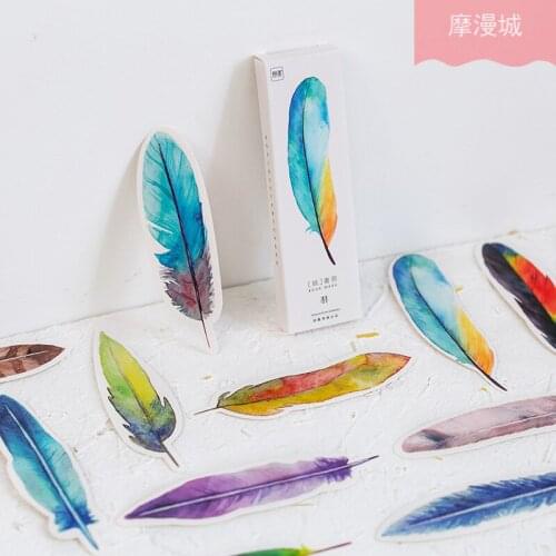 30 pcs Paper birds feather bookmark tribute to the memory of the natural notes stationery message digest function card