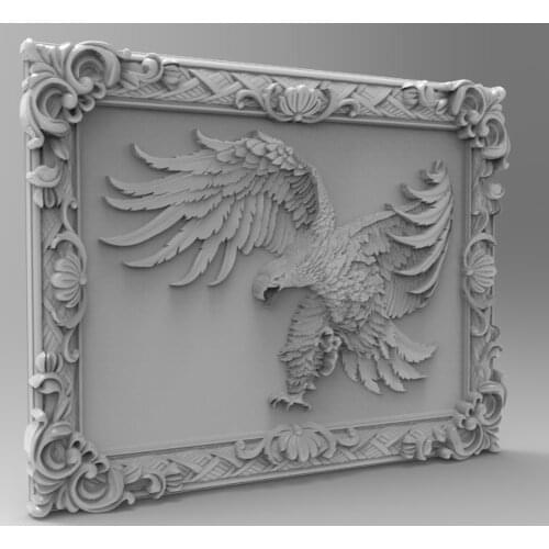 3d STL Model file for CNC Router Milling Carving Machine Relief Artcam Aspire frame with eagle