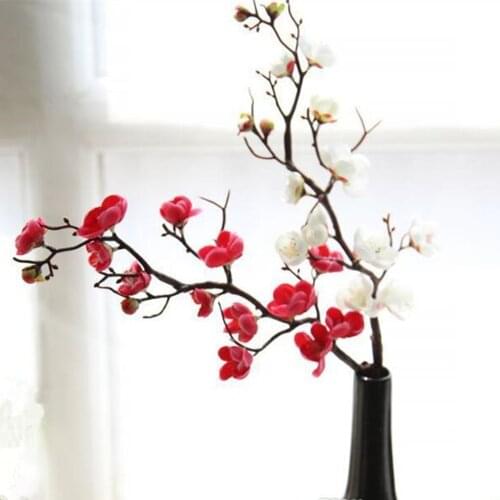 50pcs/lot 60 Cm Wedding Fake Flowers Plum Blossom Artificial Flowers Cherry Blossoms for Home Decoration