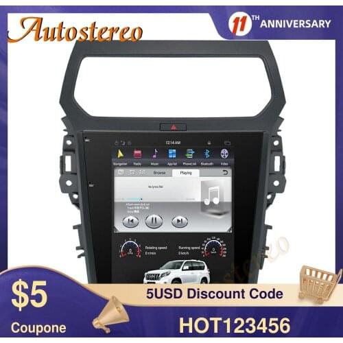 Tesla style For Ford Explorer 2011+ Android 10 Car No DVD Player GPS Navigation Head Stereo Multimedia Audio RadioTape Recorder