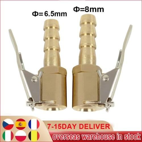 Car Tire Air Chuck Inflator Pump Valve Connector Clip-On Adapter Car Brass Air Nozzle Pump Clip 6.5 Mm 8mm Tyre Wheel Valve
