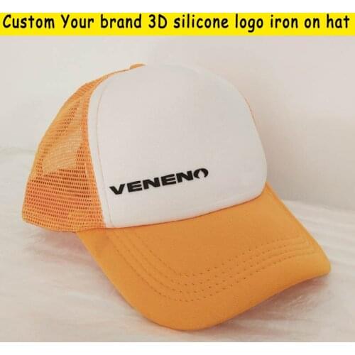 10pcs Kids Baby Child 3D Silicone Logo Custom Trucker Hat Adult Boys&Girls Summer Baseball Cap Gift Print Name