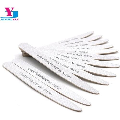 20Pcs/lot Wooden Nail File 100 180 240 Manicure Double Side Nail Polish Sanding File Knife Shape Pedicure Lima Nail Art Tools