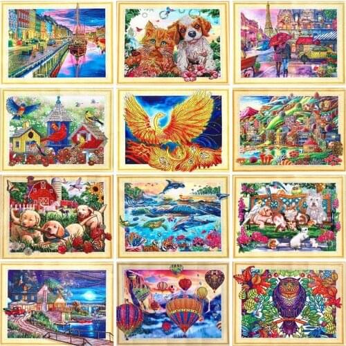 Evershine Special Shape Diamond Painting Animals Diamond Embroidery Cartoon Cross Stitch Kit Diamond Mosaic Picture Rhinestones