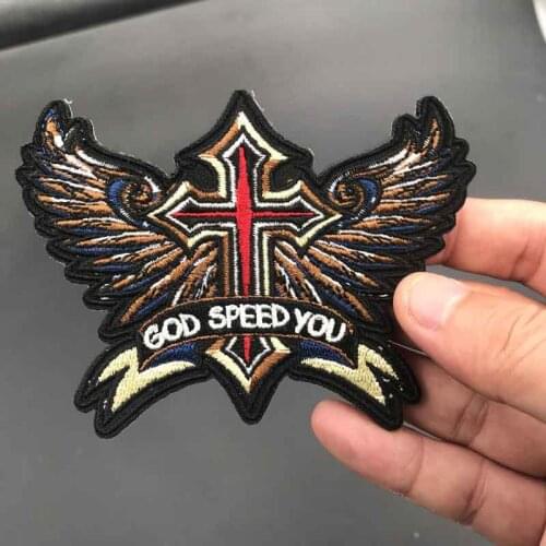 GOD SPEED Embroidered punk biker Patches Clothes Stickers Apparel Accessories Badge