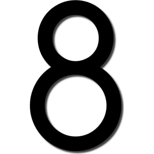 Customized HOUSE NUMBER Avenida 8 High Quality Acrylic Large Cool Stylish Modern Gloss Black