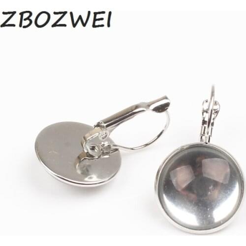 16mm 10pcs Classic Series French Lever Back Earrings Blank/Base,fit 16MM glass cabochons,buttons;earring bezels