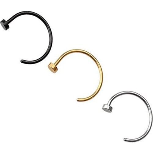 2-3PCS Nose piercing ring nose hoop ring C-ring nose stud body piercing jewelry woman fashion earring