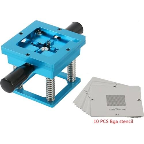 Free Shipping Blue BGA Reballing Kit 90*90mm BGA Reballing Station With Hand Shank Gift 10/PCS BGA Universal Stencil