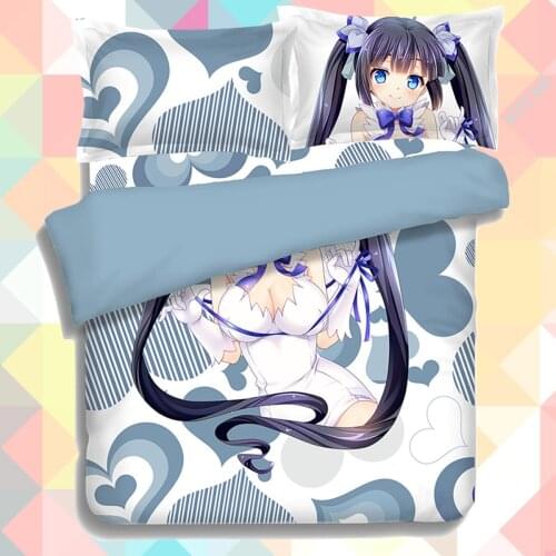 Anime Cartoon Dungeon ni Deai wo Motomeru no wa Machigatteiru Darou ka Quilt Cover Soft Printed Bedding Set Duvet Cover Set No.2