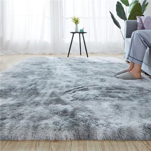 Nordic Pluse Carpet Tie Dyeing Plush Soft Carpets for Living Room Bedroom Anti-slip Floor Mats Bedroom Kids Room Carpet Rugs