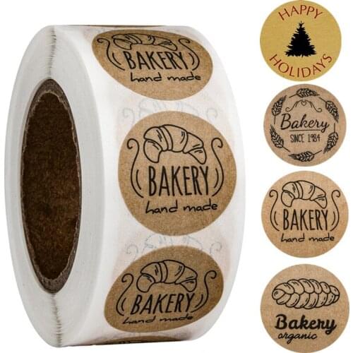 Kraft Paper Cake West Point Baking Decoration Sticker Wedding Party Birthday Gift Sticker Christmas Sticker Happy Holidays Label