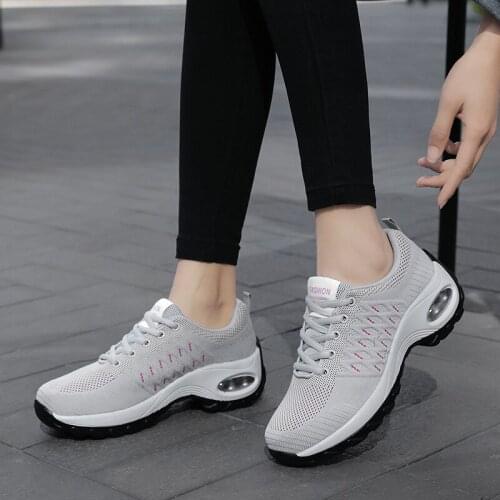 Breathable mesh casual summer shoes woman sneakers 2021 fashion lace-up wedges platform sneakers women shoes zapatos de mujer