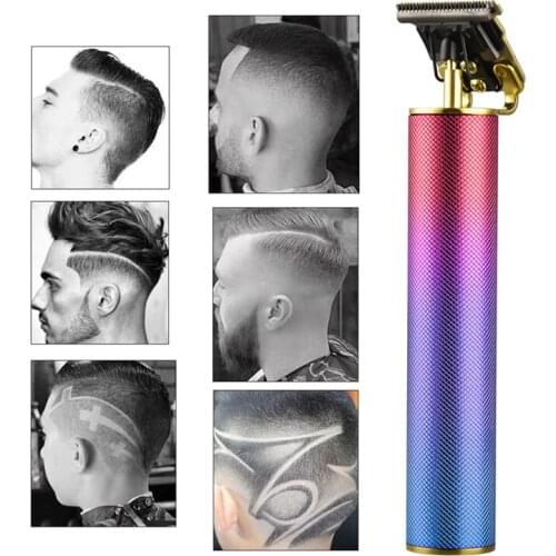 Electric Hair Clipper Cordless 0mm T-blade USB Rechargeable Hair Trimmer For Men Children Hair Cutting Barber Razor Machine 50