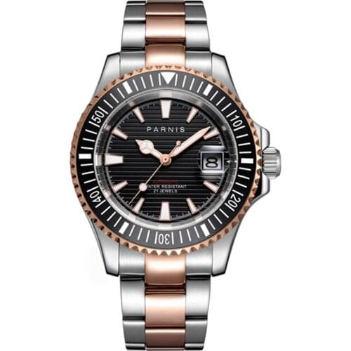 Parnis 40mm Automatic Mechanical Watch Men Diver 21 Jewel Miyota Swim Luminous Waterproof 5bar Sapphire Crystal Wristwatch Men