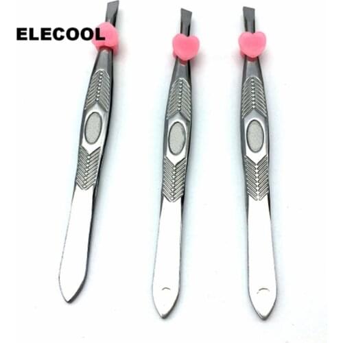 ELECOOL 1Pc New Eyebrow Tweezers Professional Stainless Steel Tweezers Hair Remover Tool High Quality