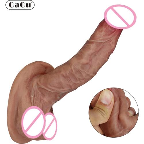 Realistic Makeup Dildo Quality Silicone Big Gag Dildo Penis Anal Sex Toys For Women Strapon Lesbian Vagina Orgasm Masturbation