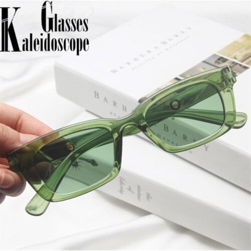 Small Square Sunglasses Women Brand Designer Vintage Sun Glasses for Men Hip Hop Rectangle Eyewear Clear Green UV400 Goggles