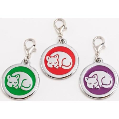 Unique 30mm sleeping cat shaped id dog tag pet tag for cats engraved tags for dog product,free shipping SN1298