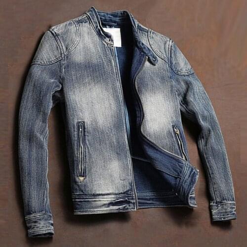 Outerwear Coat Mens Denim Jacket and Coats Vintage Biker Streetwear European Style Autos Mans Jean Jackets Plus Size XXXL A755