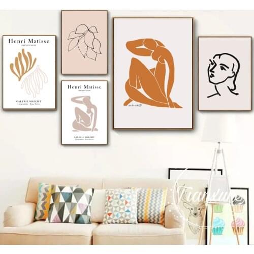 Vintage Abstract Matisse Line Figure Minimalist Europe Canvas Painting Posters Prints Wall Art Pictures Living Room Home Decor
