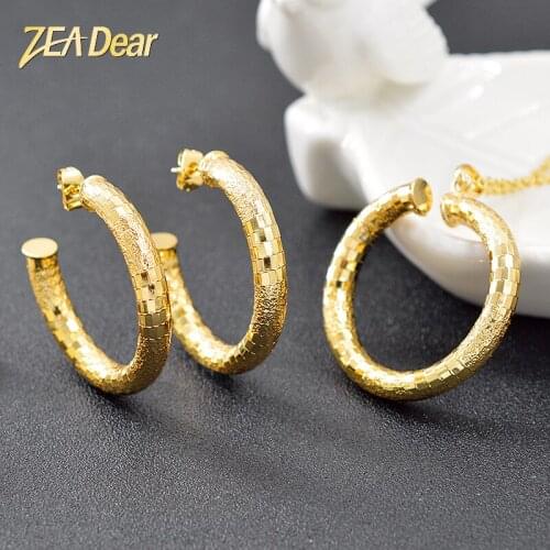 ZEA Dear Jewelry Copper Round Jewelry Set For Women Earrings Necklace Pendant For Party Wedding Dubai Fashion Jewelry Findings