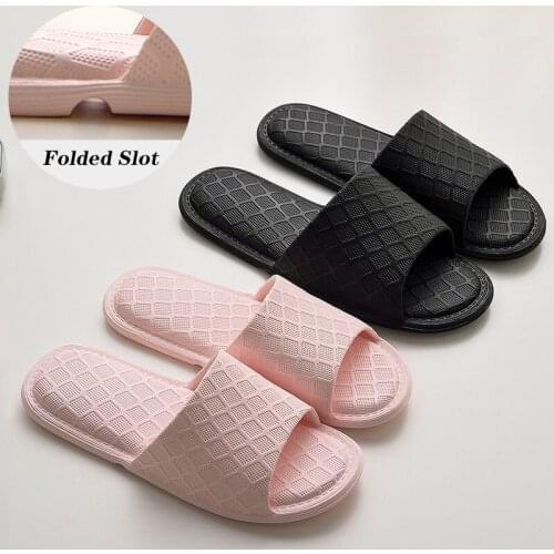 Womens Folding Slippers Bathing Non-slip EVA Material Mens Slippers Flat Solid Color Home Slippers Summer Couple Slippers