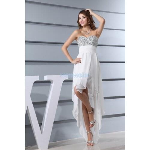 Free shipping 2013 formal dress plus size new design crystal brides maid dress maxi dresses long sexy chiffon white prom Dresses
