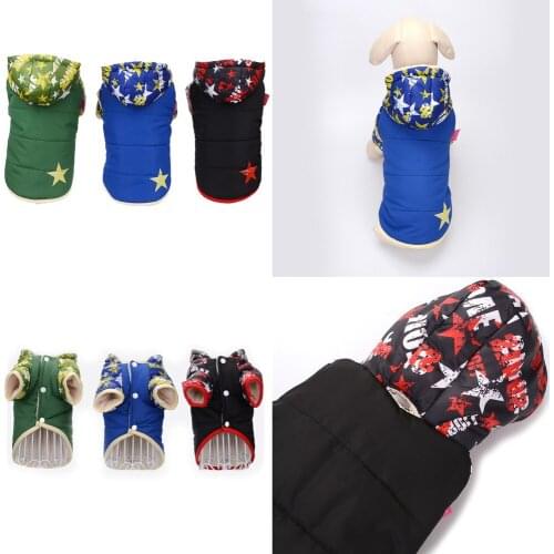 Pet Winter Dog Clothes Warm Fleece Pug Down Jacket French Bulldog Waterproof Dog Coat Hoodies for Small Dogs Pets Puppy Clothing