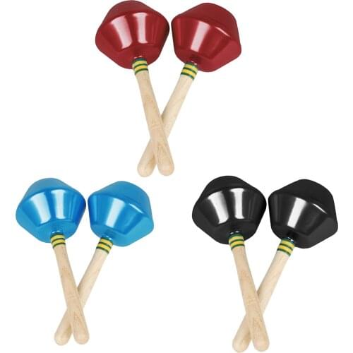 1 Pair Wood Handle Sand Hammer Percussion Instrument Performing Sand Ball for Children Education