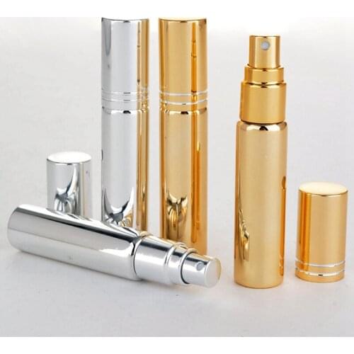 1 Pcs 10ml Glass Perfume Refillable Bottle Aluminum Nozzle Spray Refillable Bottle Parfume Cosmetic Glass Container For Travel