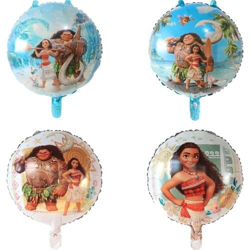 10pcs/lot 18inch Cartoon Moana Balloons Ocean Cute Princess Foil Balloon Birthday Party Decoration Supplies Kids Toy Air Globos