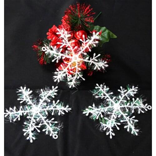3pc Plastic snow 15cm Christmas tree decorations for home snowflake xmas navidad new year santa claus decoration ornaments decor