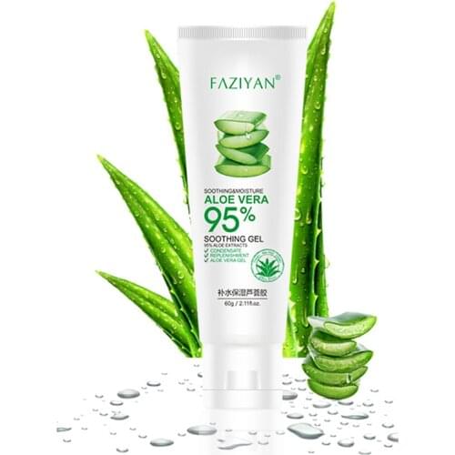 60g Face Cream Aloe Soothing Gel Aloe Vera Gel Skin Care Remove Acne Moisturizing Day Cream After Sun Lotions Skin Repair