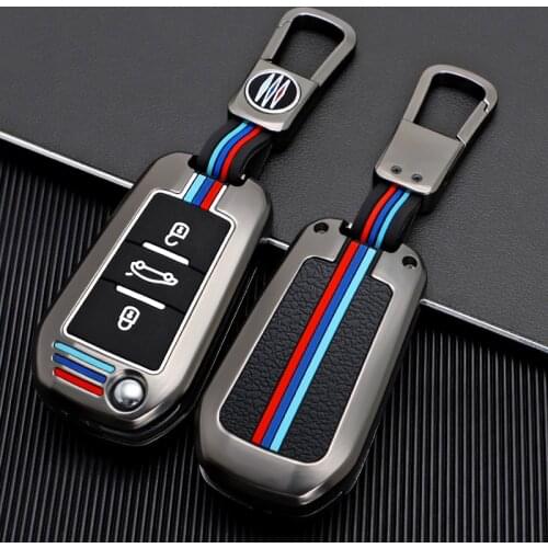 Zinc Alloy Car Flip Key Case Full Cover Holder For Peugeot 3008 208 308 508 408 2008 307 4008 For Citroen C4 C4L CACTUS C3 C6 C8