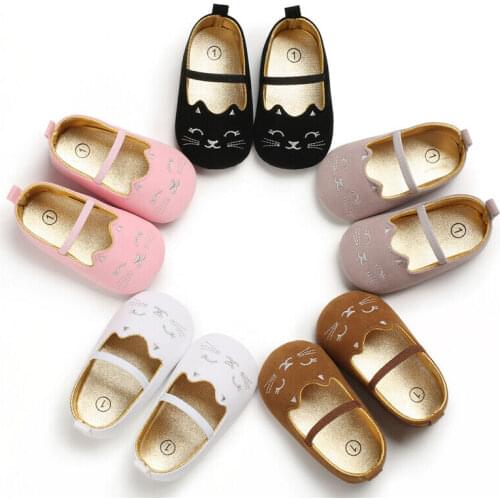 Citgeett 0-18M Baby First Walkers Baby Shoes Newborn Infant Girls Princess Cats Print Soft Shoes