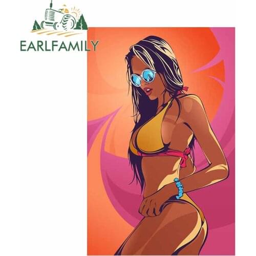 EARLFAMILY 13cm x 11.8cm for Sexy Girl Car Stickers Scratch-proof Window Snowboard Personality Decal Graphics for Vehicle Bumper