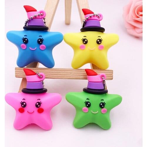 Creative Cartoon 3D Star Keychain Bag Coin Purse PVC Soft Toy Key Chain Key Ring For Boyfriend Men Key Holder Trinket Gift