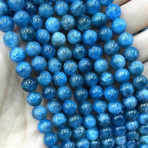 Natural Top Grade Apatite Stone Round Loose Spacer Beads For Jewelry Making DIY Bracelet Necklace Accessories 4/6/8/10/MM Strand