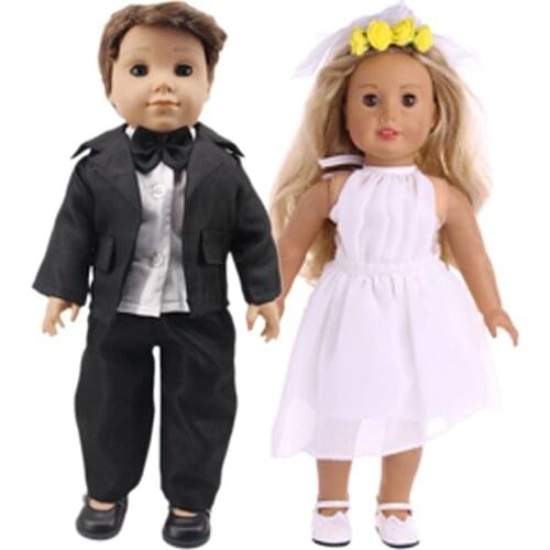 Doll Clothes Suit And Wedding Dress And Shoes For 18 Inch And Born Baby Our Generation Birthday Girls Toy Gifts