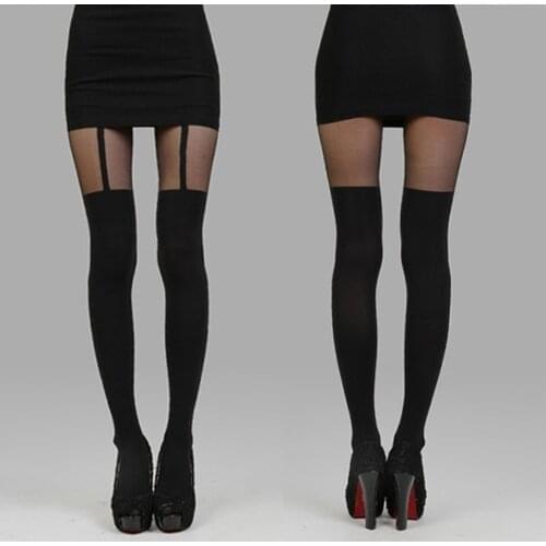 Hot Sexy Mock Suspender Tights Elegant Collant Soft And Comfortable Pantyhose Women Patterned Tights