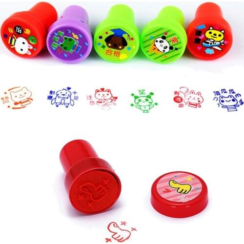 Best Selling Set Round Seal Cartoon Cute Dinosaur Animal Kindergarten Reward Children Toys Encourage Gift Seal