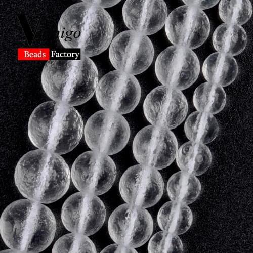 Dull Polished Matte White Czech Meteorite Glass Beads for Jewelry Making 6 8 10mm Healing Crystal beads Diy Bracelet Accessories