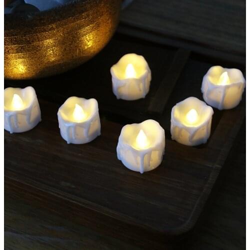 Flickering electronic candle pack of 4 LED lights festival lantern lamp battery bougie mariage memorial dead funeral supplies