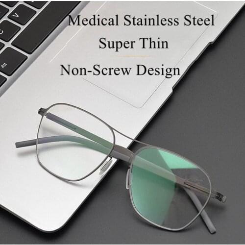 German Brand Glasses Frame Men Medical Aviation Stainless Steel Vintage Eyeglasses Women Lightweight Spectacle YONDUNG