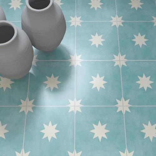 Wear-resistant Walkable Non-slip Floor Tile Stickers Self Adhesive Ceramic Waterproof Wallpapers Floor Stickers Kitchen Bathroom