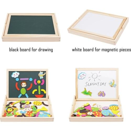 New Design Creative Double-sided Magnetic Three-dimensional Puzzles Drawing Blackboard Childrens Puzzle Educational Toys Gifts