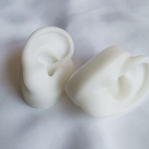 One pair Soft silicone ear model simulation human ear model ear picking red/white/black/yellow/skin color ear