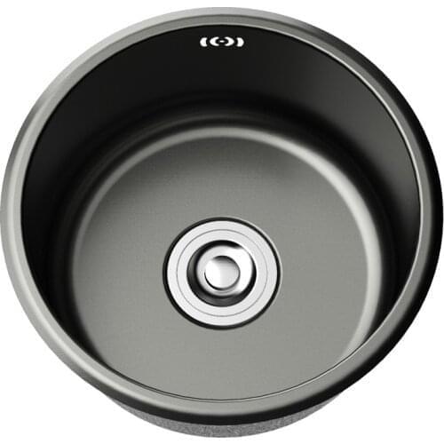 41cm round Black Nano Round Kitchen Sink Stainless Steel Bar Sink Balcony Kitchen 304 Vegetable Basin sink