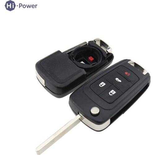 Hi-power Flip Folding Remote Car Key Shell Cover For Chevrolet Camaro Cruze Equinox Malibu Sonic Spark Volt 4 Button HU100 Blade